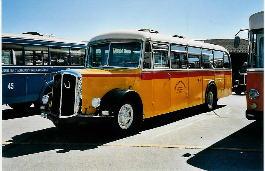 (041'015) - K�lin, M�riken - AG 15'457 - Saurer/T�scher (ex Furrer, Schmidr�ti) am 18. Juni 2000 in Hinwil, AMP