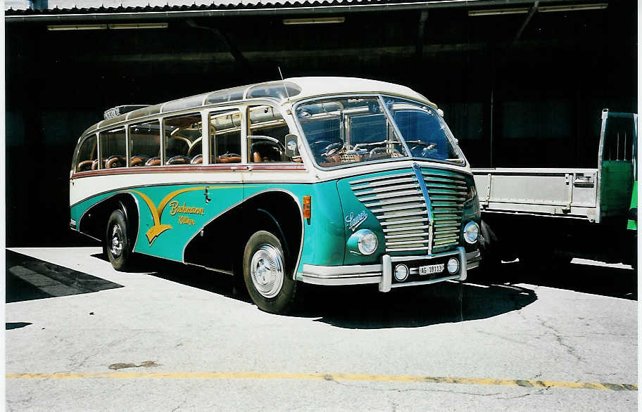 (041'130) - Bachmann, K�lliken - AG 18'113 - Saurer/R&J (ex BSF Hochdorf; ex Wenger, Interlaken) am 18. Juni 2000 in Hinwil, AMP