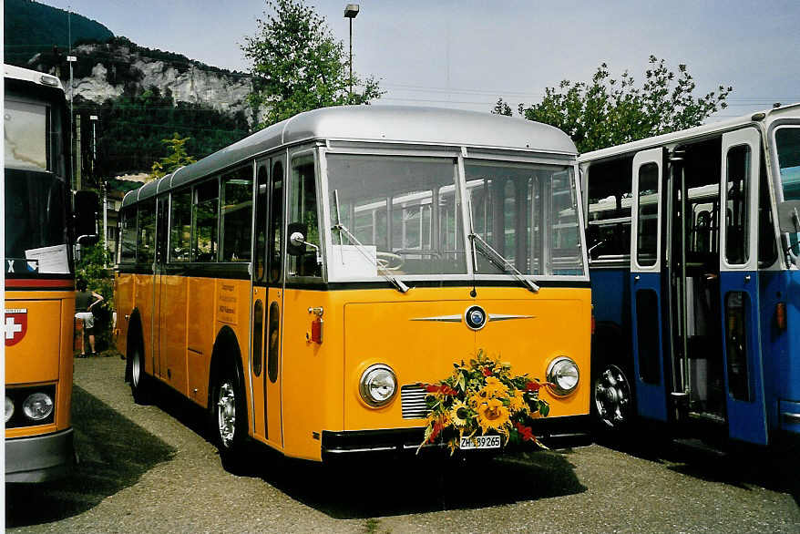 (042'716) - Langenegger A., W�denswil - ZH 189'265 - Saurer/R&J (ex BSF Hochdorf; ex ATGH Heiligenschwendi Nr. 3) am 26. August 2000 in Oensingen, Saurertreffen