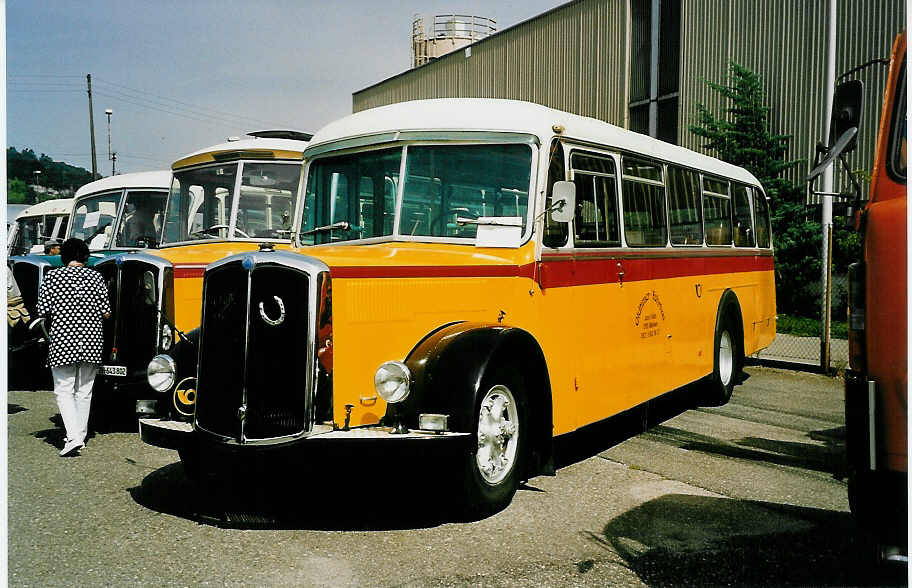 (042'732) - K�lin, M�riken - AG 15'457 - Saurer/T�scher (ex Furrer, Schmidr�ti) am 26. August 2000 in Oensingen, Saurertreffen