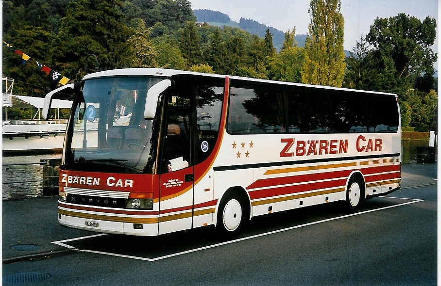 (043'217) - Zb�ren, Konolfingen - BE 26'888 - Setra am 14. September 2000 bei der Schiffl�ndte Thun