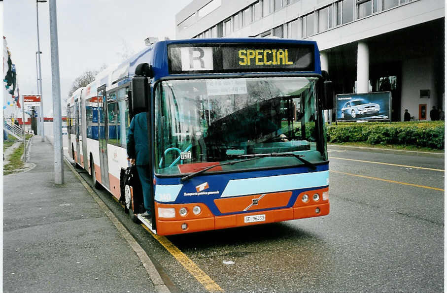 (045'232) - TPG Gen�ve - Nr. 340/GE 96'433 - Volvo am 11. M�rz 2001 in Gen�ve, Palexpo