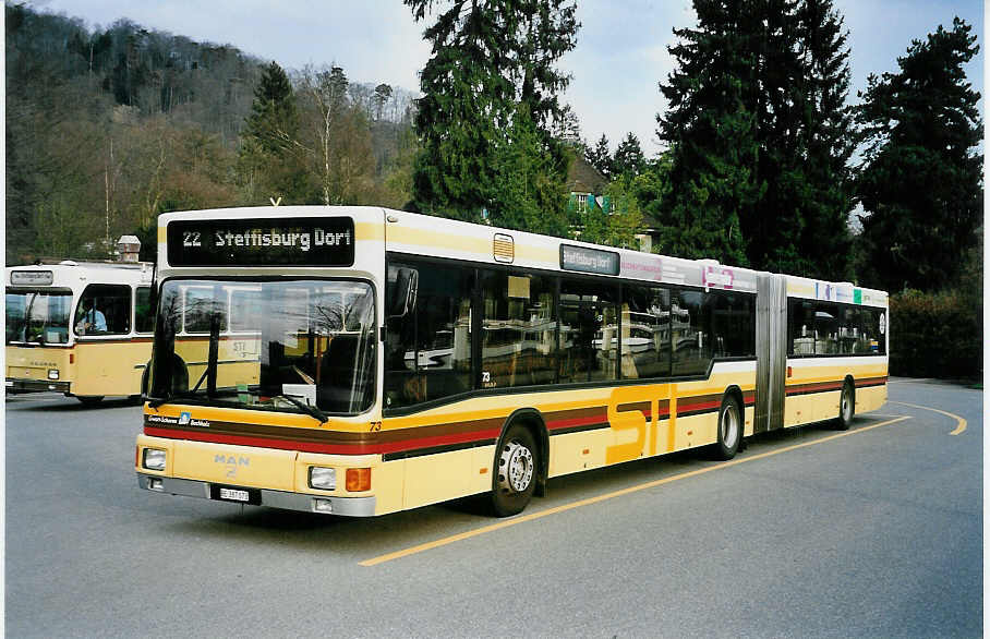 (045'424) - STI Thun - Nr. 73/BE 387'073 - MAN am 24. M�rz 2001 bei der Schiffl�ndte Thun