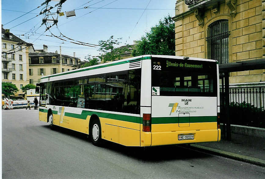 (046'715) - TN Neuch�tel - Nr. 222/NE 18'222 - MAN am 18. Mai 2001 in Neuch�tel, Place Pury