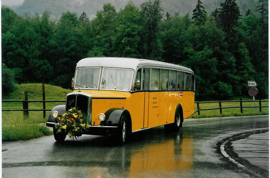 (047'031) - Stutz, Oberlunkhofen - AG 13'756 - Saurer/T�scher (ex Nr. 1; ex Dubs, Stallikon) am 10. Juni 2001 in Ballenberg, West