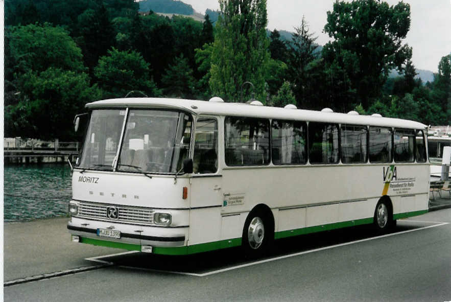 (047'528) - Aus Deutschland: VbA, M�nchen - M-UU 1390 - Setra am 28. Juni 2001 bei der Schiffl�ndte Thun