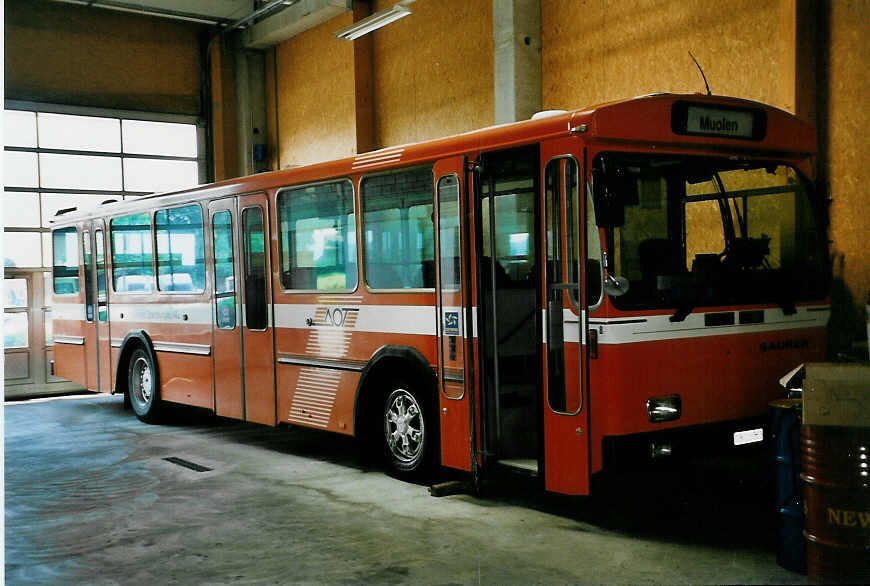 (048'309) - AOT Amriswil - Nr. 8/TG 116'583 - Saurer/T�scher (ex Frommelt, Vaduz) am 17. Juli 2001 in Amriswil, Garage