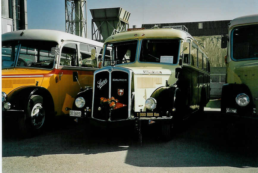 (049'317) - Eberhard, Messen - SO 26'831 - Saurer/Lauber (ex Faigaux, Malleray; ex Sch�pbach, Murten; ex Marti, Kallnach) am 25. August 2001 in Niederbipp, Saurertreffen