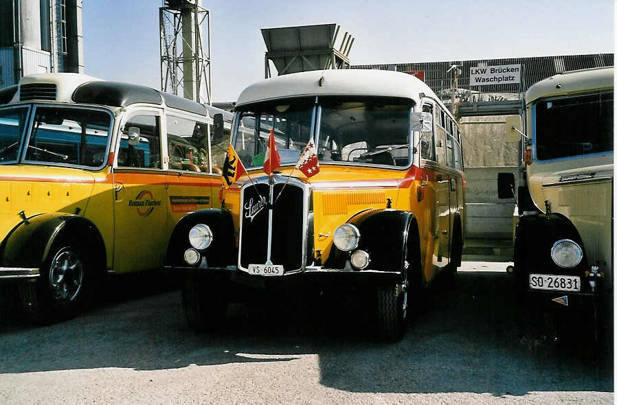 (049'318) - Suter, Savi�se - VS 6045 - Saurer/Lauber (ex Humbert-Droz, Ligni�res; ex P 21'016; ex Pache+Helfer, Colombier) am 25. August 2001 in Niederbipp, Saurertreffen