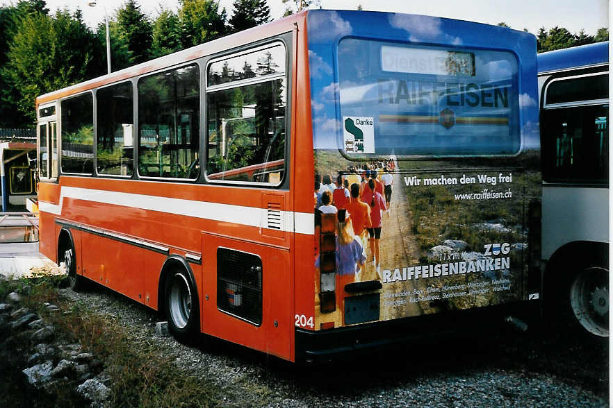 (053'704) - Villiger, Cham - Nr. 204 - NAW/Hess (ex Nr. 104; ex ZVB Zug Nr. 48) am 15. Juni 2002 in B�tzberg, Heiniger