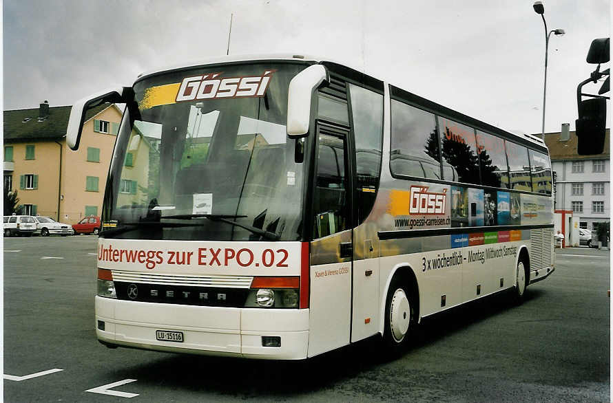 (054'334) - G�ssi, Horw - LU 15'116 - Setra am 13. Juli 2002 in Biel, Terminal B