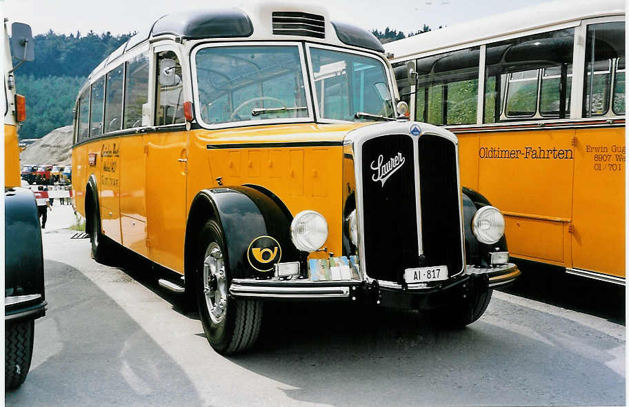 (055'622) - Gm�nder, Weissbad - AI 817 - Saurer/Gangloff (ex P 23'144; ex P 2213) am 31. August 2002 in Niederbipp, Saurertreffen