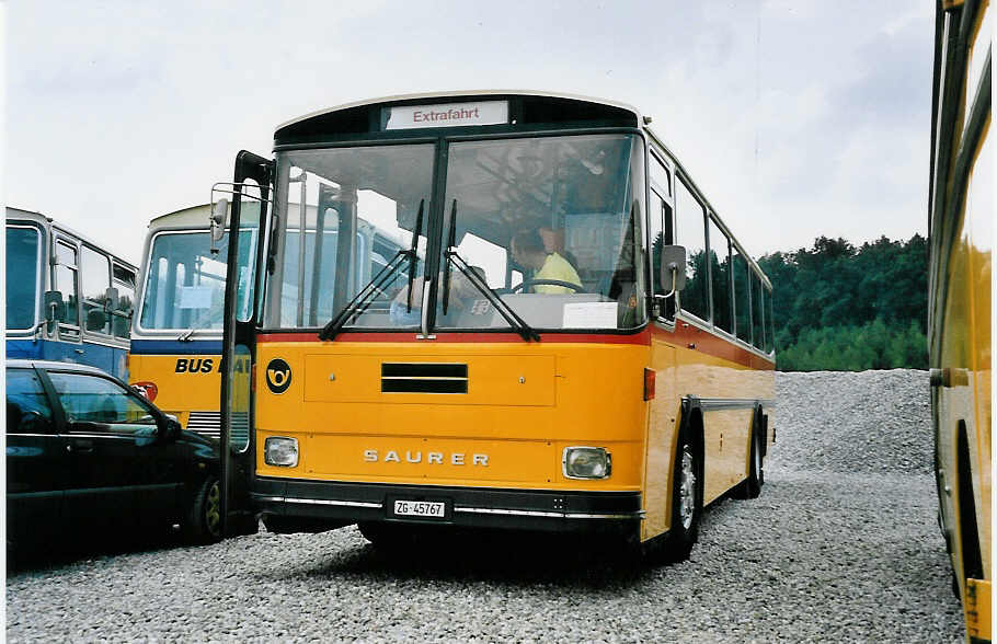 (055'735) - L�tscher, Neuheim - Nr. 200/ZG 45'767 - Saurer/T�scher (ex P 25'822) am 31. August 2002 in Niederbipp, Saurertreffen