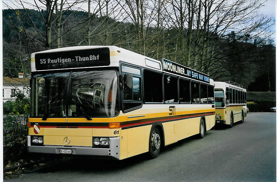 (057'528) - STI Thun - Nr. 61/BE 452'461 - Mercedes/R&J am 1. Dezember 2002 bei der Schiffl�ndte Thun
