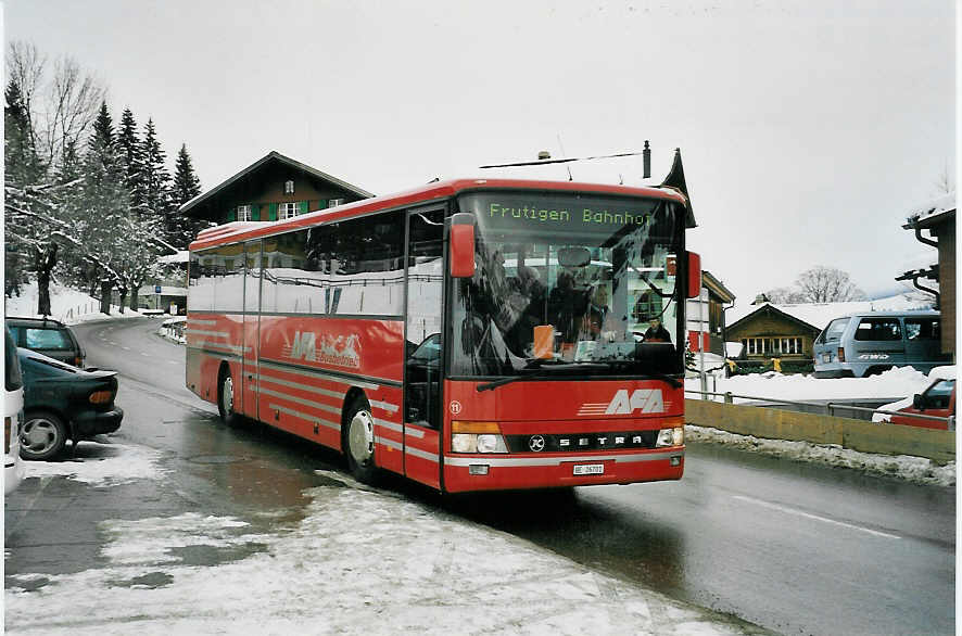(058'623) - AFA Adelboden - Nr. 11/BE 26'701 - Setra am 26. Januar 2003 in Adelboden, M�hleport