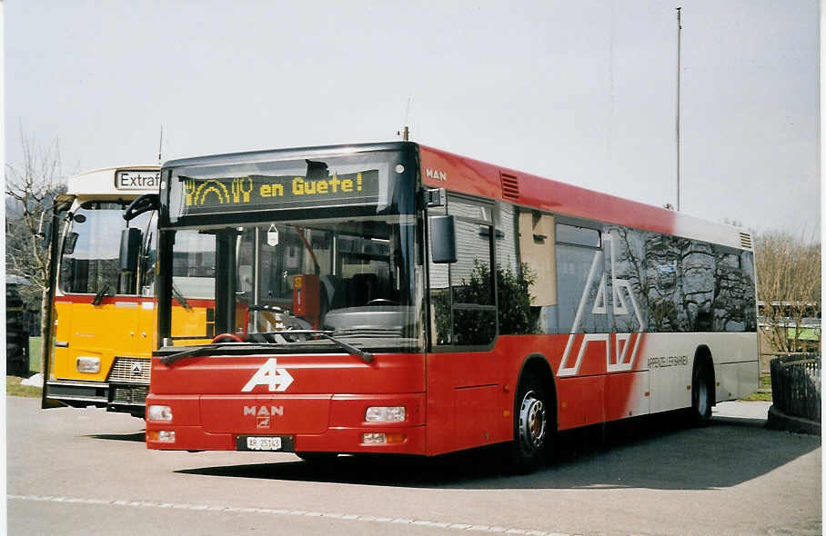 (059'516) - AB Herisau - AR 25'143 - MAN am 29. M�rz 2003 in Speicherschwendi, Gasthaus B�ren