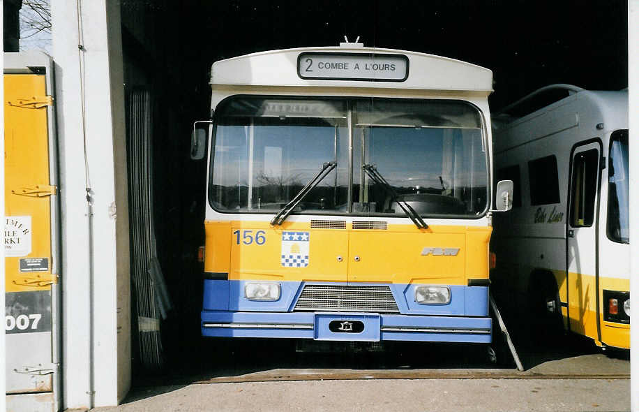 (059'604) - TC La Chaux-de-Fonds (RWB) - Nr. 156 - FBW/Hess am 30. M�rz 2003 in Niederscherli