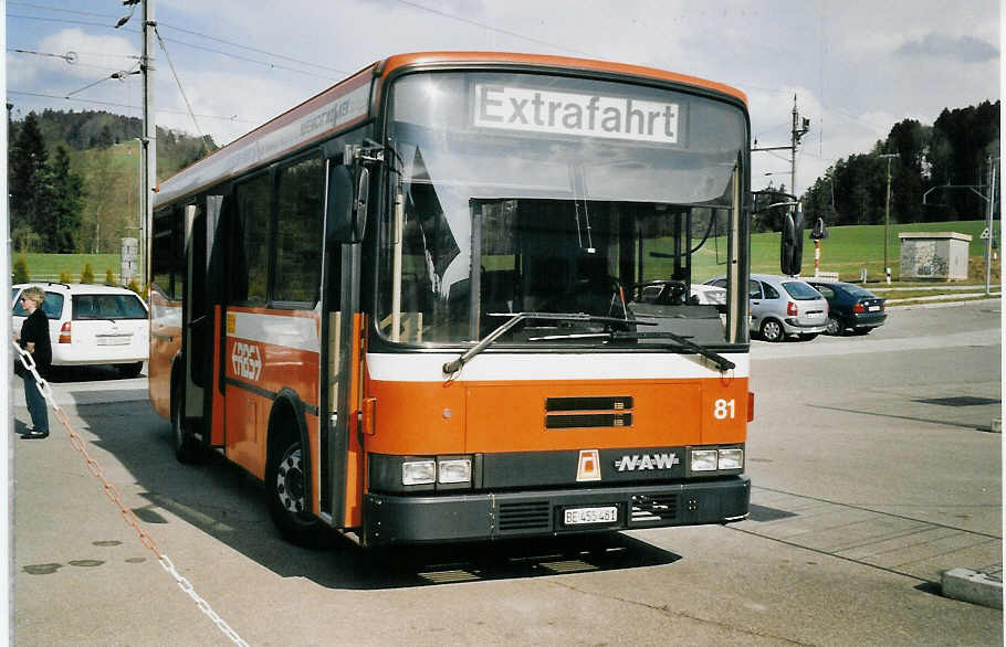 (059'606) - RBS Worblaufen - Nr. 81/BE 455'481 - NAW/R&J am 30. M�rz 2003 in Mittelh�usern, Schwarzwasserbr�cke