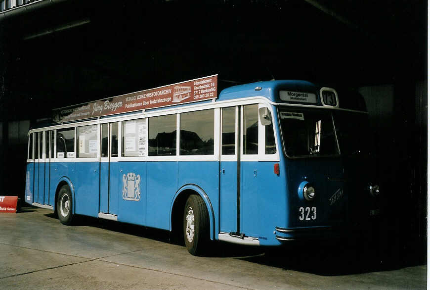 (060'726) - Biegger, Uster - Nr. 3/GL 18'723 - FBW/T�scher (ex DFB Andermatt; ex VBZ Z�rich Nr. 323) am 21. Juni 2003 in Hinwil, AMP