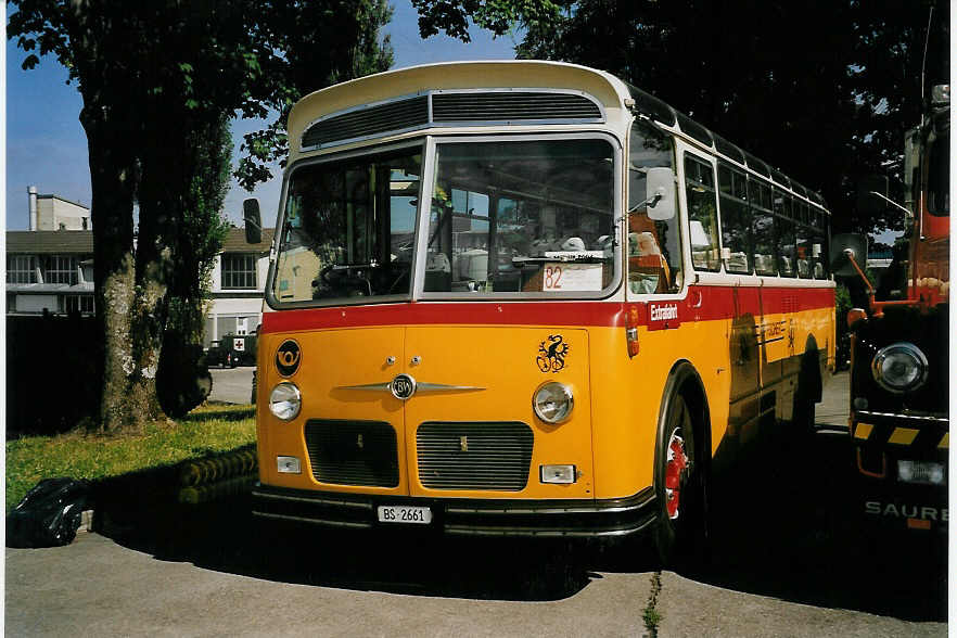 (060'736) - Fischer, Basel - Nr. 21/BS 2661 - FBW/Gangloff (ex B�tra, Birr Nr. 21; ex P 24'160) am 21. Juni 2003 in Hinwil, AMP