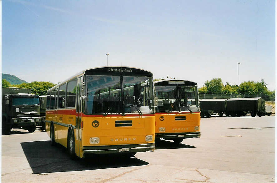 (061'007) - PostAuto Graub�nden - GR 102'369 - Saurer/R&J (ex P 24'350) am 21. Juni 2003 in Hinwil, AMP