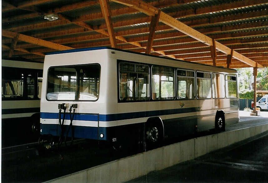 (061'111) - ZVB Zug - Nr. 101/ZG 82'541 - Lanz+Marti/Hess Personenanh�nger am 21. Juni 2003 in Zug, Garage