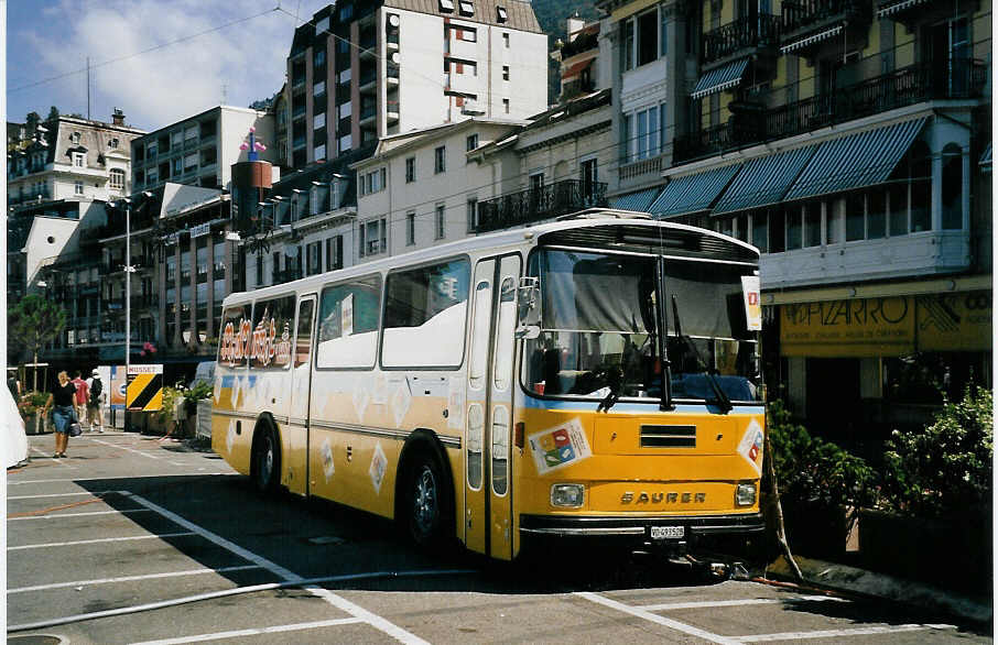 (061'236) - MadMarmot, Nyon - VD 493'528 - Saurer/T�scher (ex Auto-Transports, La C�te-aux-F�es; ex P 24'238) am 6. Juli 2003 in Montreux