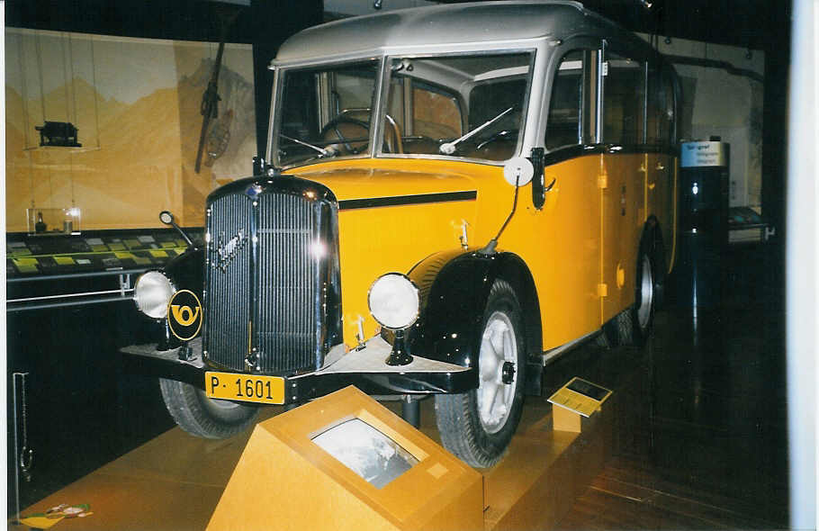 (062'007) - PTT-Regie - P 1601 - Saurer/Saurer (ex Nussbaumer, Ganterschwil) am 27. Juli 2003 in Bern, Museum f�r Kommunikation