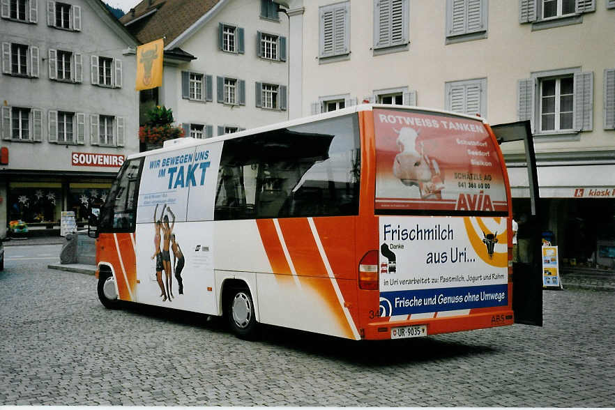 (062'026) - AAGU Altdorf - Nr. 34/UR 9035 - Mercedes/Auw�rter am 28. Juli 2003 in Altdorf, Telldenkmal