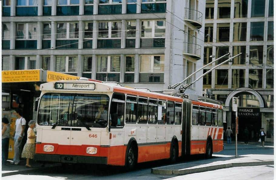 (062'429) - TPG Gen�ve - Nr. 646 - FBW/Hess Gelenktrolleybus am 4. August 2003 in Gen�ve, Bel-Air