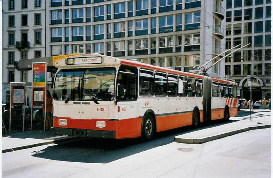 (062'522) - TPG Gen�ve - Nr. 633 - FBW/Hess Gelenktrolleybus am 4. August 2003 in Gen�ve, Bel-Air