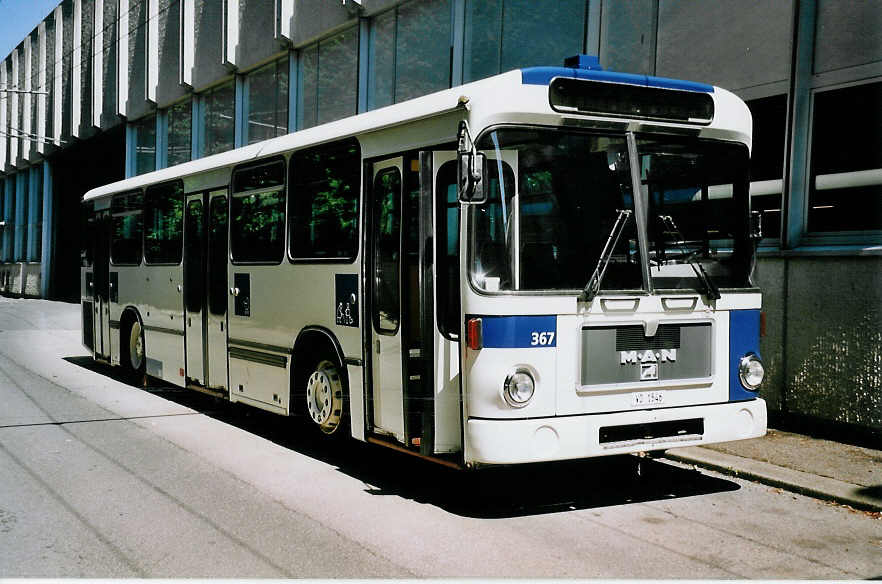 (062'536) - TL Lausanne - Nr. 367/VD 1546 - MAN am 4. August 2003 in Lausanne, D�p�t Borde