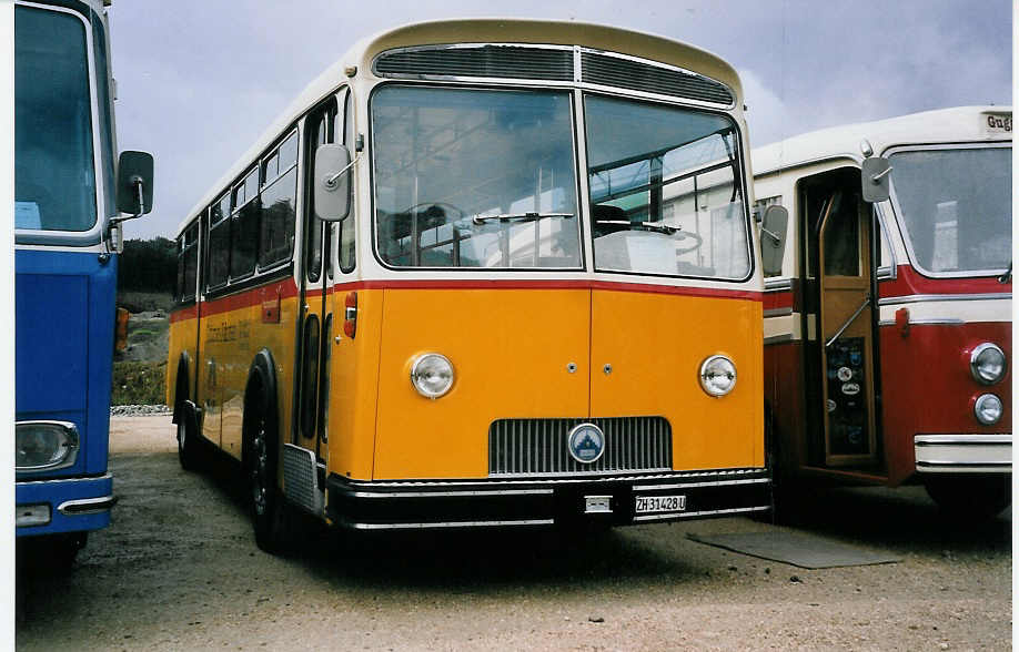 (062'932) - Guggenb�hl, Wettswil - ZH 31'428 U - Saurer/Saurer (ex Hugener, Stein; ex Moser, Preonzo; ex Geiger, Adelboden Nr. 20; ex P 25'534) am 30. August 2003 in Niederbipp, Saurertreffen