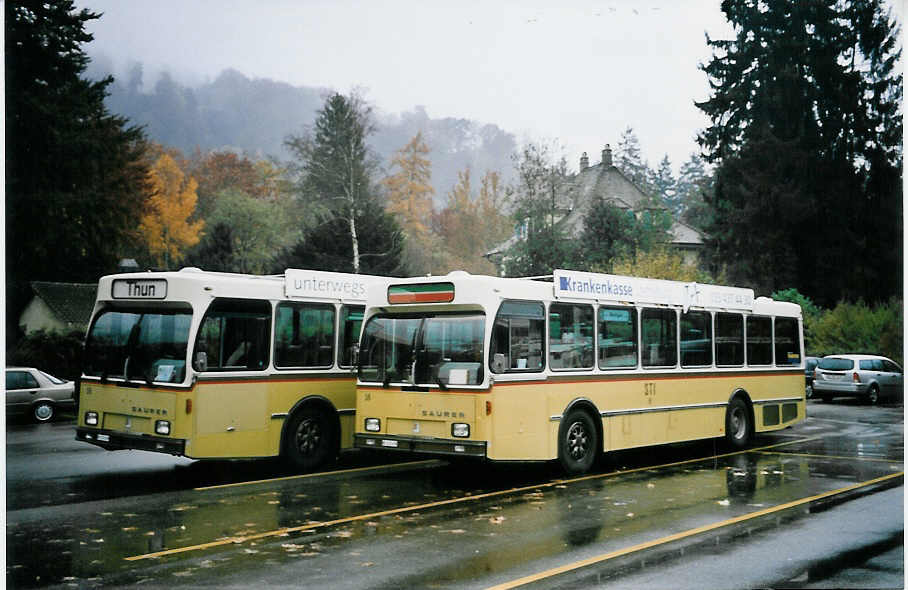 (064'313) - STI Thun - Nr. 58/BE 413'458 - Saurer/R&J am 12. November 2003 bei der Schiffl�ndte Thun