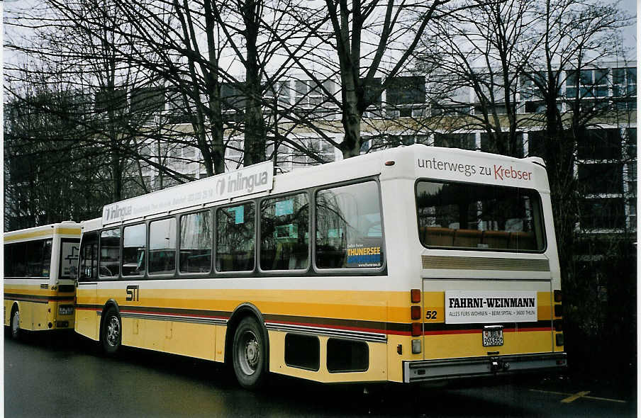 (065'121) - STI Thun - Nr. 52/BE 396'552 - Saurer/R&J am 15. Januar 2004 bei der Schiffl�ndte Thun