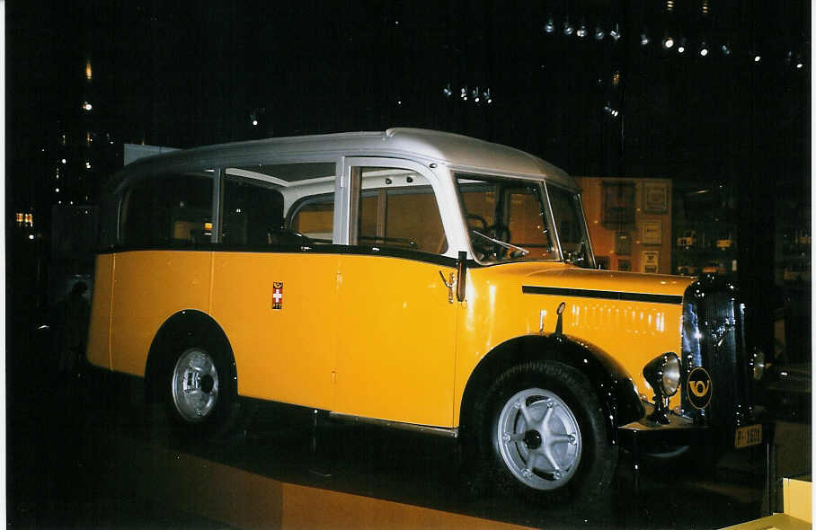 (065'219) - PTT-Regie - P 1601 - Saurer/Saurer (ex Nussbaumer, Ganterschwil) am 25. Januar 2004 in Bern, Museum f�r Kommunikation