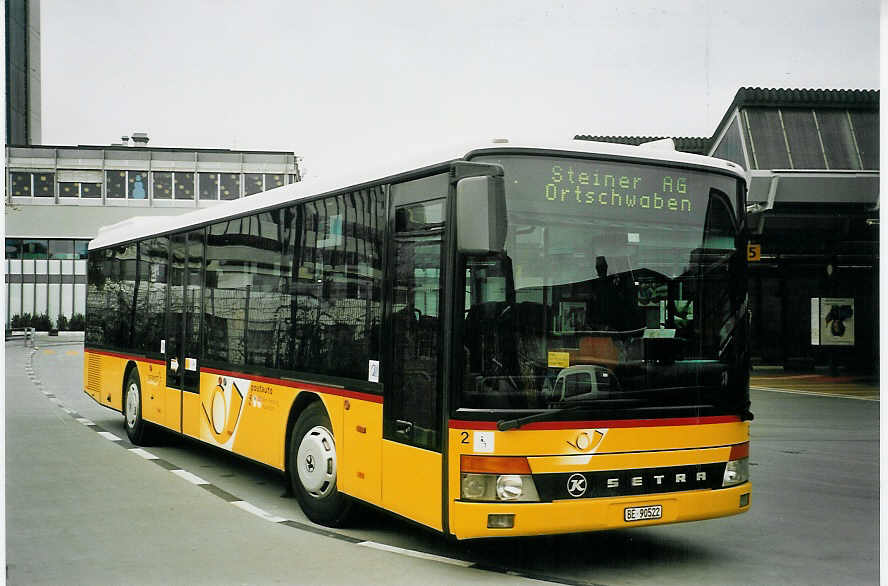 (065'922) - Steiner, Ortschwaben - Nr. 2/BE 90'522 - Setra am 8. M�rz 2004 in Bern, Postautostation