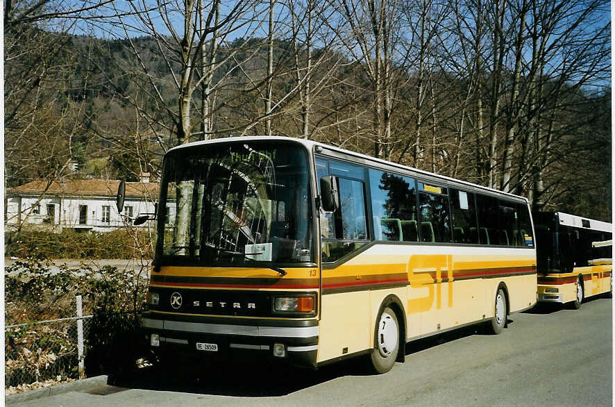 (066'028) - STI Thun - Nr. 13/BE 26'509 - Setra (ex AvH Heimenschwand Nr. 3; ex AGS Sigriswil Nr. 1) am 16. M�rz 2004 bei der Schiffl�ndte Thun