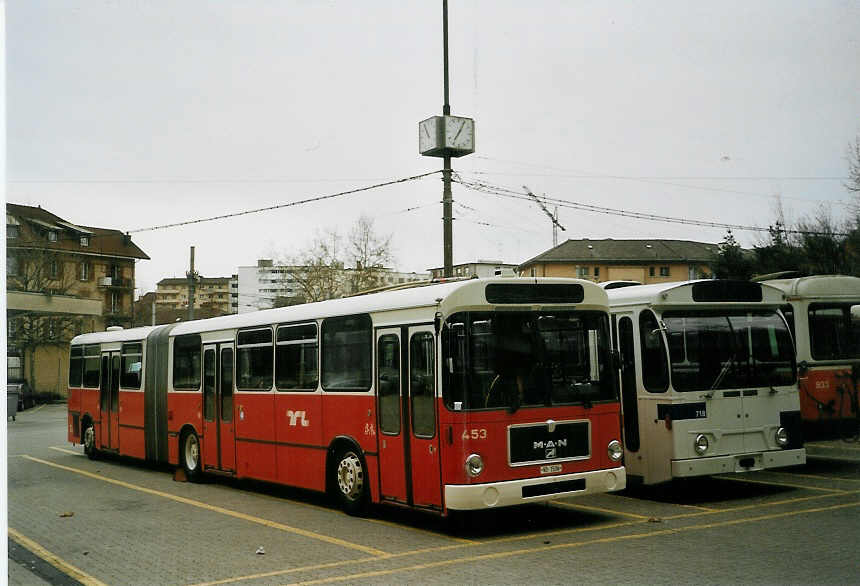 (066'136) - TL Lausanne - Nr. 453/VD 1536 - MAN am 21. M�rz 2004 in Lausanne, D�p�t Borde