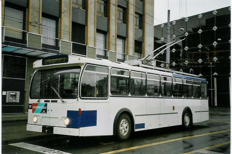 (066'321) - TPG Gen�ve (TL 706) - Nr. 57 - FBW/Hess Trolleybus (ex Nr. 786) am 21. M�rz 2004 in Gen�ve, Bel-Air
