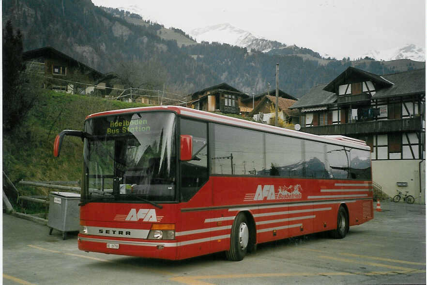 (066'504) - AFA Adelboden - Nr. 6/BE 26'706 - Setra am 17. April 2004 beim G�terbahnhof Frutigen