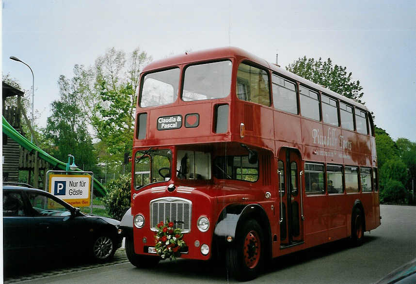 (067'410) - Piccadilly Tours, Winterthur - ZH 561'006 - Bristol (ex Londonbus Nr. FLF 160) am 8. Mai 2004 in Matzingen, Restaurant M�hli