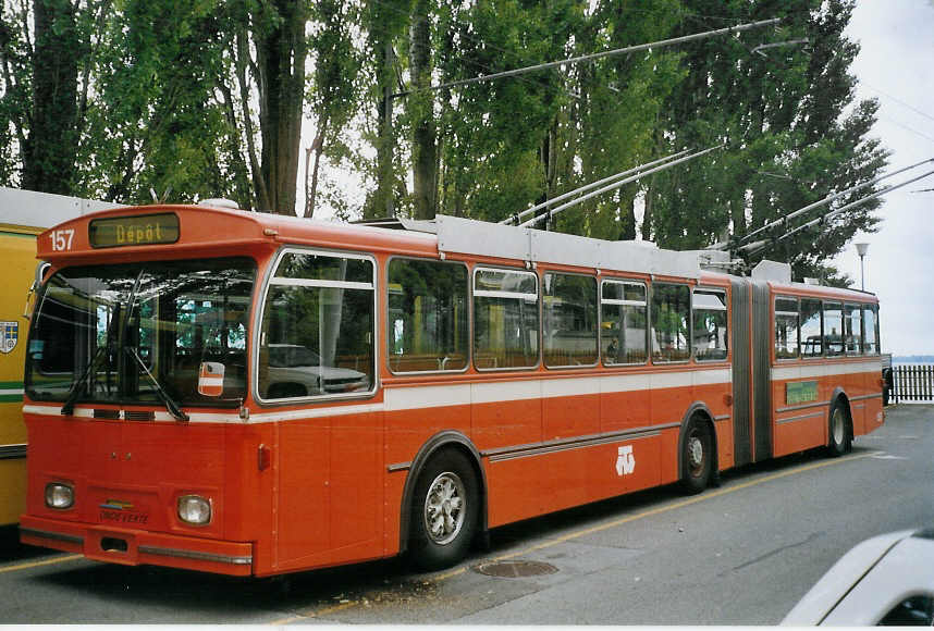 (067'708) - TN Neuch�tel - Nr. 157 - FBW/Hess Gelenktrolleybus (ex Nr. 57) am 22. Mai 2004 in Neuch�tel, D�p�t