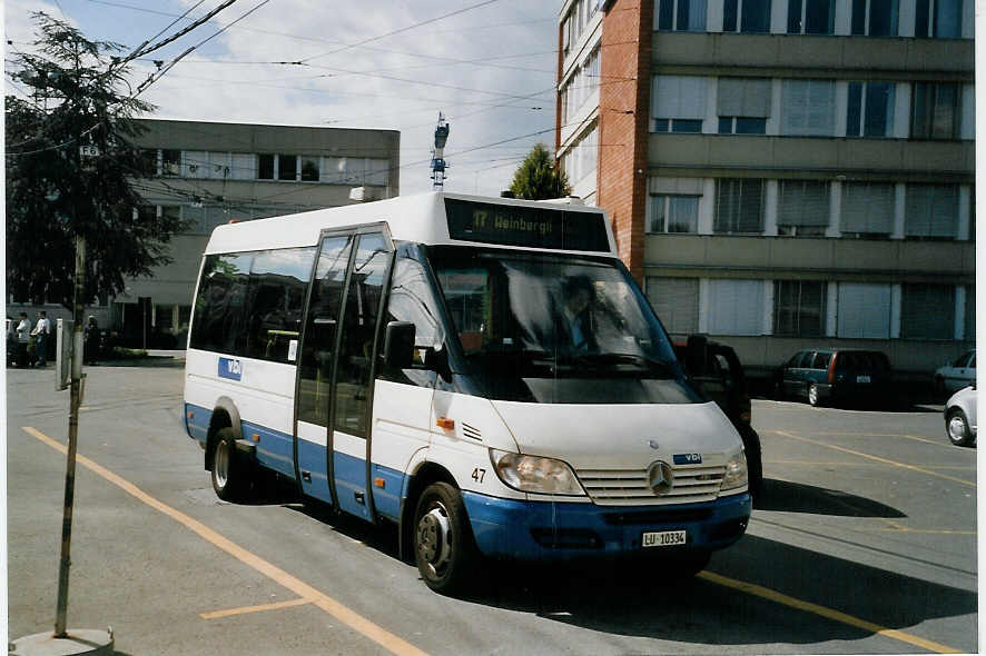 (068'010) - VBL Luzern - Nr. 47/LU 10'334 - Mercedes am 23. Mai 2004 in Luzern, Depot
