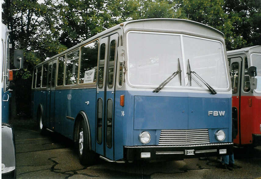 (068'507) - VZO Gr�ningen - Nr. 14 - FBW/T�scher am 19. Juni 2004 in Hinwil, AMP