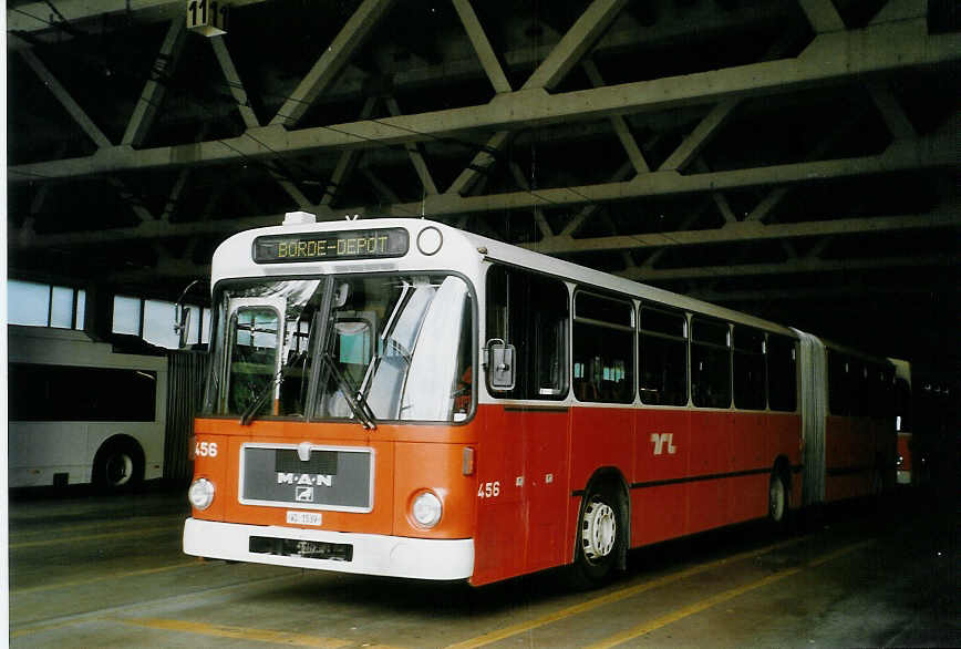 (069'026) - TL Lausanne - Nr. 456/VD 1539 - MAN am 8. Juli 2004 in Lausanne, D�p�t Borde