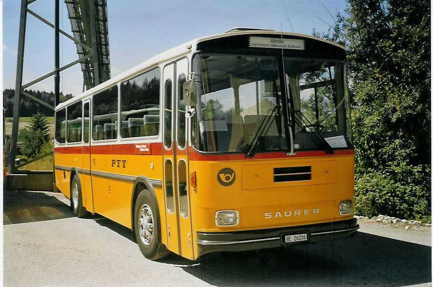 (070'504) - Schmid, Th�rishaus - BE 26'206 - Saurer/T�scher (ex P 24'244) am 28. August 2004 in Niederbipp, Saurertreffen