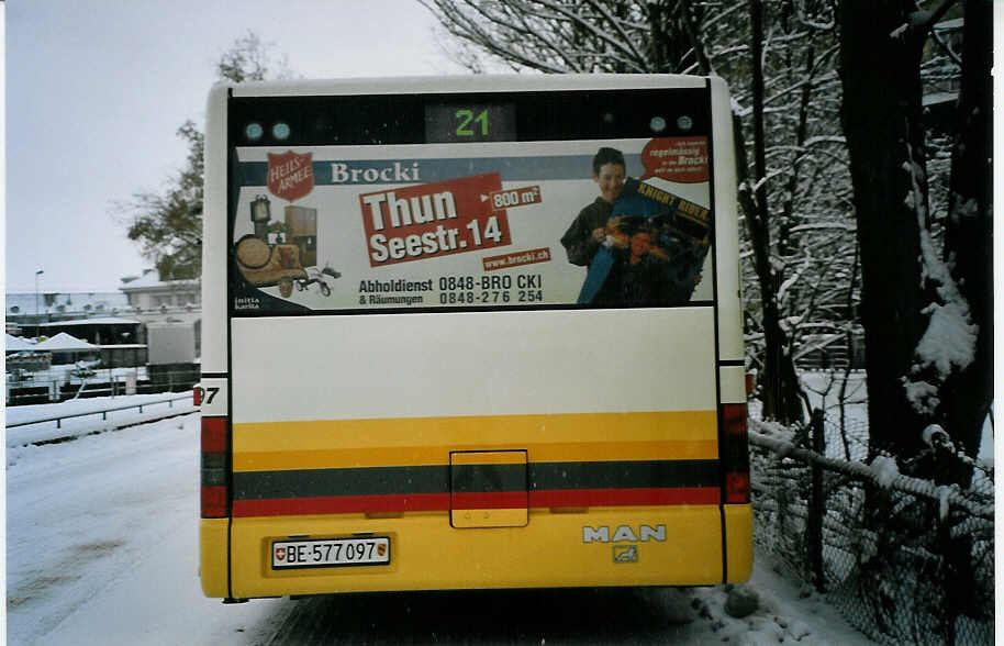 (074'335) - STI Thun - Nr. 97/BE 577'097 - MAN am 24. Januar 2005 bei der Schiffl�ndte Thun