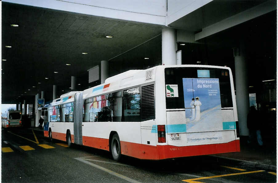 (075'504) - TPG Gen�ve - Nr. 348/GE 96'708 - Volvo am 6. M�rz 2005 in Gen�ve, Palexpo