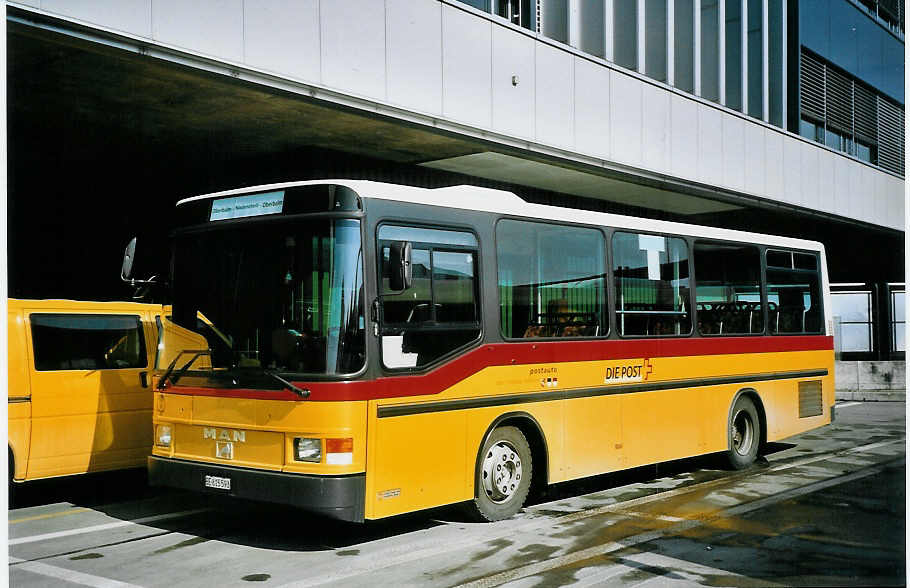 (075'625) - PostAuto Bern-Freiburg-Solothurn - Nr. 452/BE 615'593 - MAN/Hess (ex Trachsel, Hasle-R�egsau; ex Loosli, Wyssachen) am 7. M�rz 2005 in Bern, Postautostation